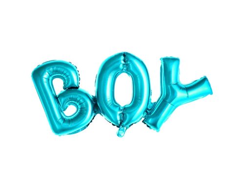 Fólia lufi - BOY kék felirat, csak levegővel tölthető