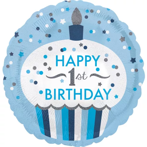 Szám, Számos lufi 18" 45cm - 1-es lufi, Happy 1st Birthday