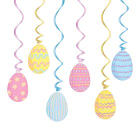 Spirális függő dekor, Húsvét, 6db