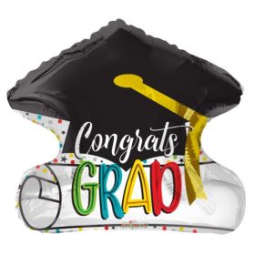 Ballagási fólia lufi 18" 45cm Congrats Grad