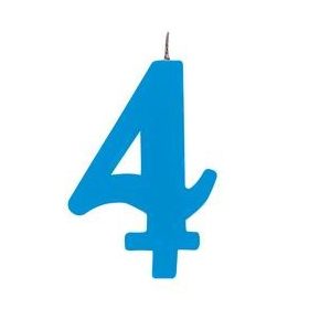 Számgyertya, csillagszórós, kék, 4-es, 50924