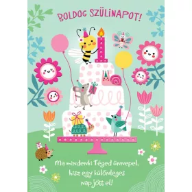 Képeslap, zenélő, Boldog Születésnapot!, borítékkal