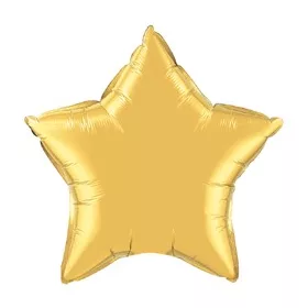   Egyszínű csillag lufi 20" 50cm Gold, Arany csillag, 35433 