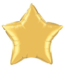 Egyszínű csillag fólia lufi 20" 50cm Gold, arany csillag, 35433 