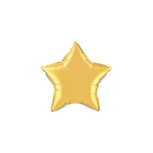 Egyszínű csillag fólia lufi 20" 50cm Gold, arany csillag, 35433, héliummal töltve