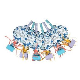   Ördögnyelv, 6db, Boldog szülinapot!, Kék konfettis, m28037