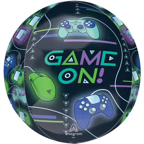 Fólia gömb lufi 16" 40cm Orbz, Game On