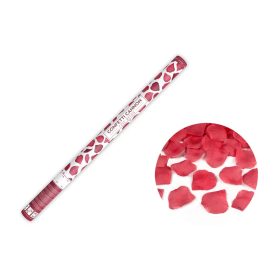 Konfetti ágyú, 80cm-es, mélyvörös szirmokat kilövő