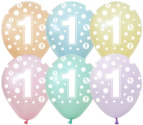 BALONEVI lufi, 12" 30cm, 50db/cs, 1-es számmal, macaron