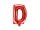 Betű lufi 14" 35cm piros fólia betű, D betű, levegővel tölthető