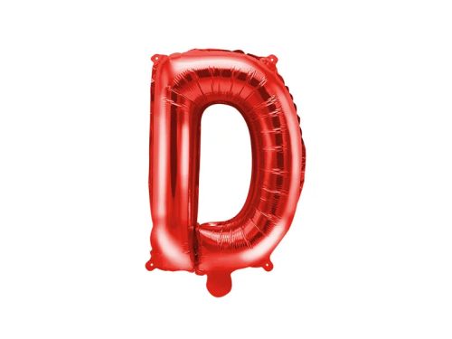 Betű lufi 14" 35cm piros fólia betű, D betű, levegővel tölthető