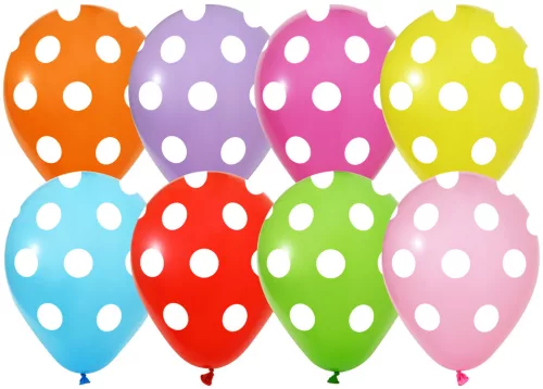 BALONEVI lufi, 12" 30cm, 50db/cs, Pöttyös, Vegyes