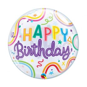 Szülinapi Bubbles lufi 22" 56cm Happy Birthday