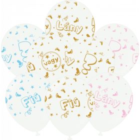 Latex lufi babaváróra 11" 28cm, fiú vagy lány, 10db