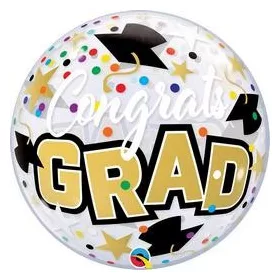 Ballagási Bubbles lufi 22" 56cm , Congrats grad