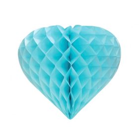 Méhsejt  lampion dekoráció, világoskék - 26cm, szív