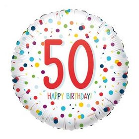   Szám, Számos lufi 18" 45cm - 50-es lufi, Happy Birthday 50
