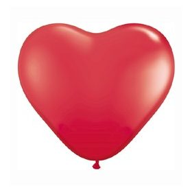 Latex lufi 11" 28cm piros szív 