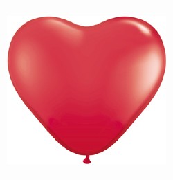 Latex lufi 11" 28cm piros szív 