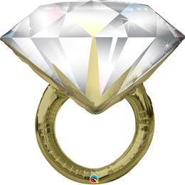 Óriás eljegyzési, esküvői fólia lufi 37" 94cm, gyűrű, Wedding ring
