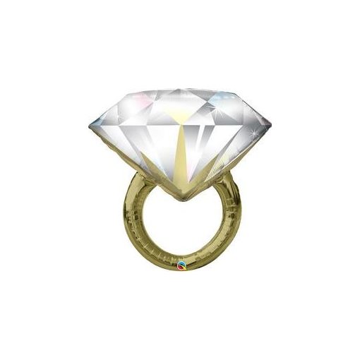 Óriás esküvői fólia lufi 37" 94cm, gyűrű, Wedding ring, 57819, héliummal töltve