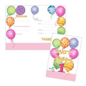 Party meghívó, 8db, 1. szülinap, 24800