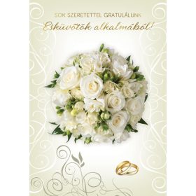   Cardex képeslap esküvőre, Sok szeretettel gratulálulunk esküvőtök alkalmából, borítékkal