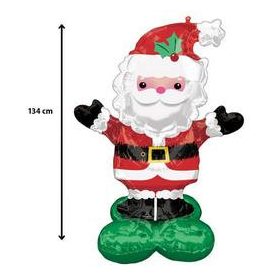   Óriás fólia lufi dekoráció, Airloonz, 53" 134cm Mikulás, 4295211, levegővel tölthető