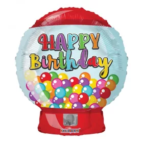   Szülinapi lufi 18" 45cm Happy Birthday Bubble Gum Machine lufi