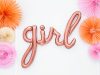 Fólia lufi - GIRL Rosegold felirat, csak levegővel tölthető, 77x70cm