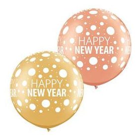3 feet 91cm latex léggömb Happy New Year 2db 