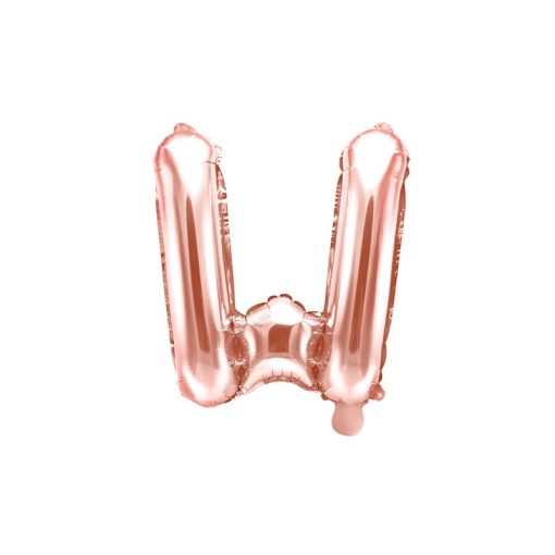Betű lufi 16" 40cm rosegold fólia betű, W betű, levegővel tölthető