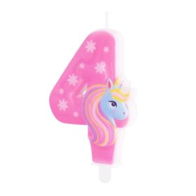 Számgyertya Unikornis 8cm 4-es