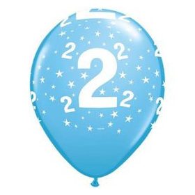   Szám, Számos latex lufi 11" 28cm 6db 2-es lufi Boldog 2. szülinapot!, 17826