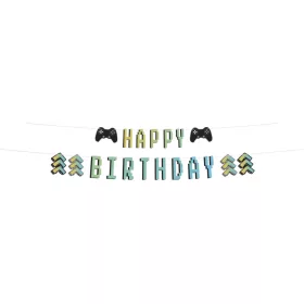 Happy Birthday füzér dekoráció, Gamer