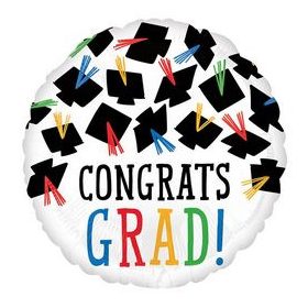 Ballagási fólia lufi 18" 45cm Congrats Grad