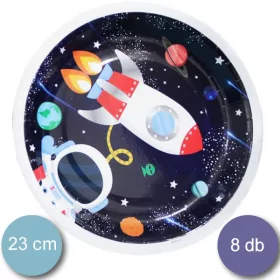 Papírtányér 23cm 8db Űrhajós