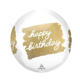 Fólia gömb lufi 16" 40cm Orbz, Happy Birthday
