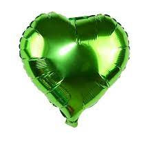 Egyszínű szív fólia lufi 18" 45cm zöld szív, 