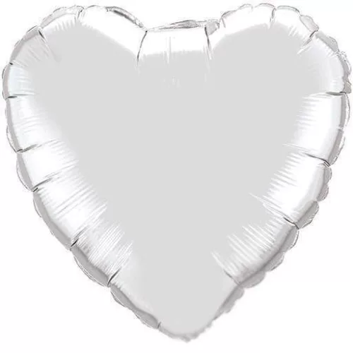 Egyszínű szív lufi 18" 45cm Ezüst szív