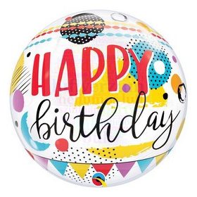 Szülinapi Bubbles lufi 22" 56cm   Happy Birthday
