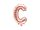 Betű lufi 14" 35cm rosegold fólia betű, C betű, levegővel tölthető