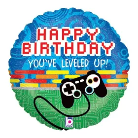   Szülinapi lufi 18" 45cm Happy Birthday, kontroller, Gamer