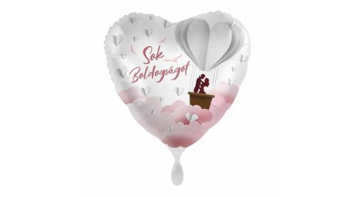Esküvői fólia lufi 17" 42cm Sok boldogságot