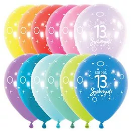 Szám, Számos lufi 11" 28cm 6db 13-as lufi Boldog 13. szülinapot!