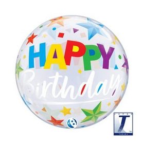 Szülinapi Bubbles lufi 22" 56cm Happy Birthday