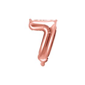   Számos lufi 14" (35cm) fólia szám, számjegy 7 levegővel tölthető, rosegold