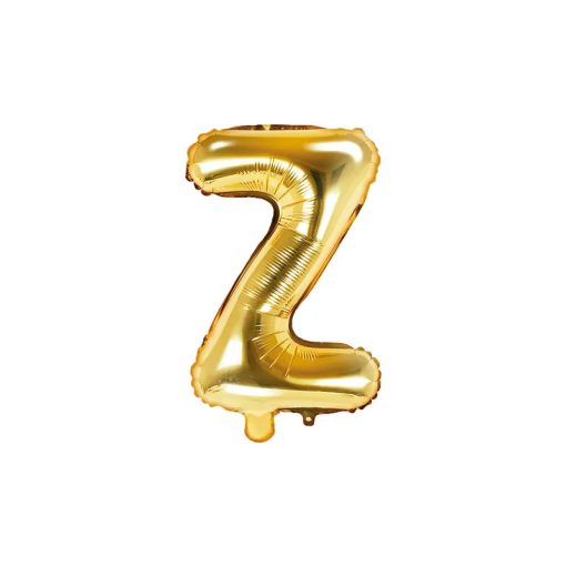 Betű lufi 16" 40cm arany fólia betű, Z betű, levegővel tölthető