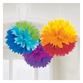   Függő dekoráció, bolyhos papír 41cm 3db vegyes, a18056-90-55