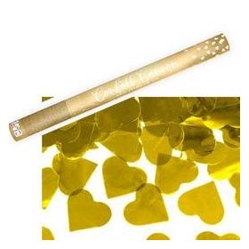 Konfetti ágyú, 60cm-es, arany szíveket kilövő